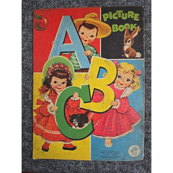 Merrill Co. Vintage Nursery Rhymes Book Lot of 3 Linen Children's Book - Picture 3 of 14